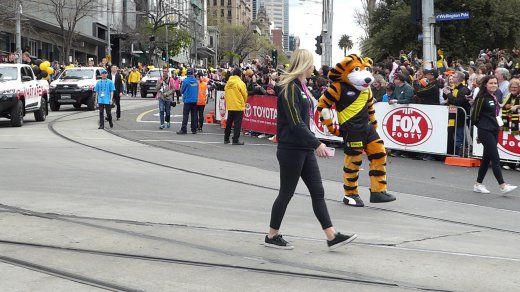 AFL Parade.Richmond Tiger Mascot