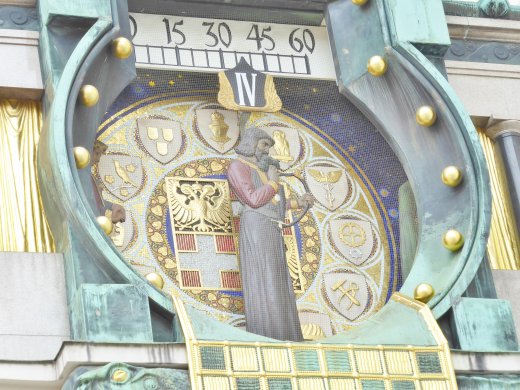 Der Anker Clock.Display at Noon  - 4. Walter von der Vogelweide