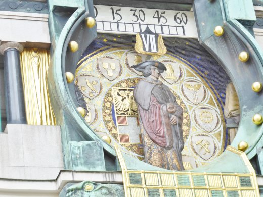 Der Anker Clock.Display at Noon - 7. Emperor Maximilian I