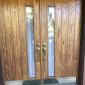 Front door before restaining and new kickplates